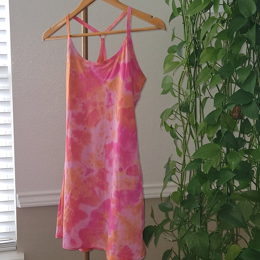 Outdoor Voices Dress in a limited-edition pink and orange tie-dye Size S
